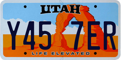 UT license plate Y457ER