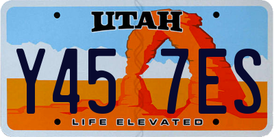 UT license plate Y457ES