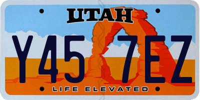 UT license plate Y457EZ