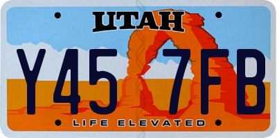 UT license plate Y457FB
