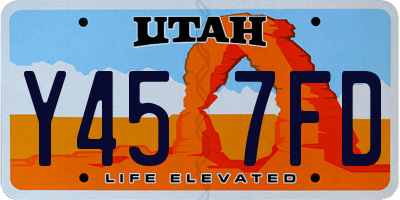 UT license plate Y457FD