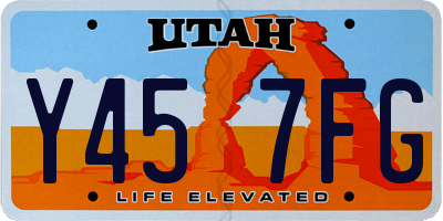 UT license plate Y457FG
