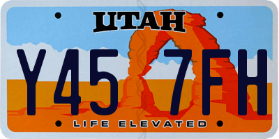 UT license plate Y457FH