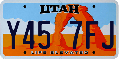 UT license plate Y457FJ