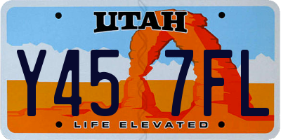 UT license plate Y457FL