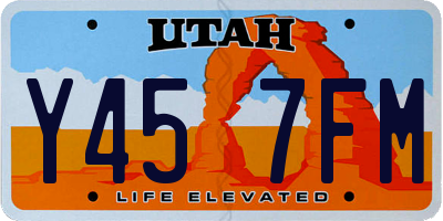 UT license plate Y457FM