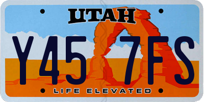 UT license plate Y457FS