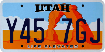 UT license plate Y457GJ