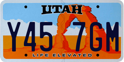 UT license plate Y457GM