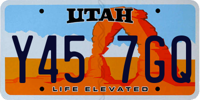 UT license plate Y457GQ