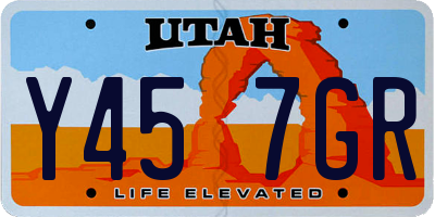 UT license plate Y457GR