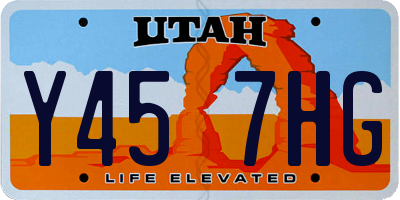 UT license plate Y457HG