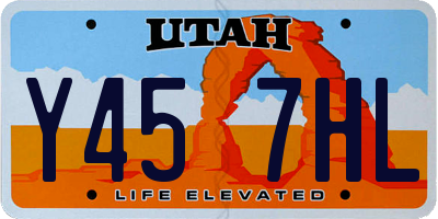 UT license plate Y457HL