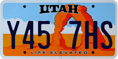 UT license plate Y457HS