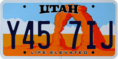 UT license plate Y457IJ