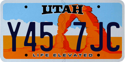 UT license plate Y457JC
