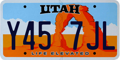 UT license plate Y457JL