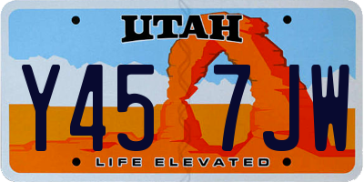UT license plate Y457JW