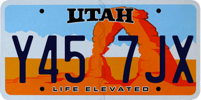 UT license plate Y457JX