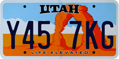 UT license plate Y457KG