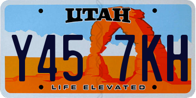 UT license plate Y457KH