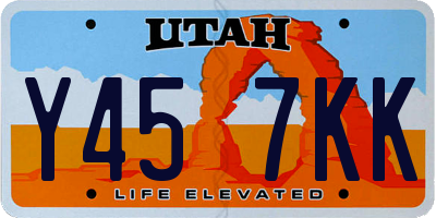 UT license plate Y457KK