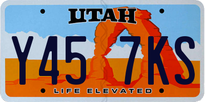 UT license plate Y457KS