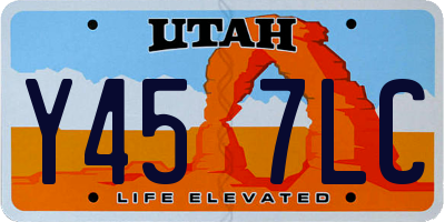 UT license plate Y457LC