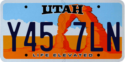 UT license plate Y457LN