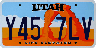 UT license plate Y457LV