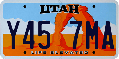 UT license plate Y457MA