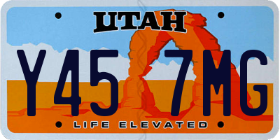 UT license plate Y457MG
