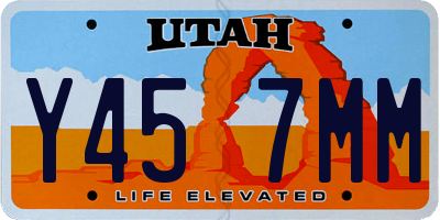 UT license plate Y457MM