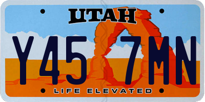 UT license plate Y457MN