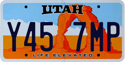 UT license plate Y457MP