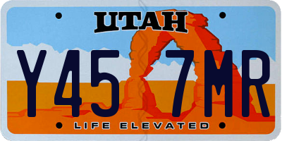 UT license plate Y457MR