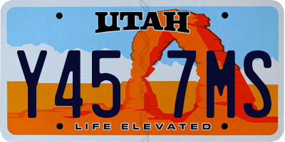 UT license plate Y457MS