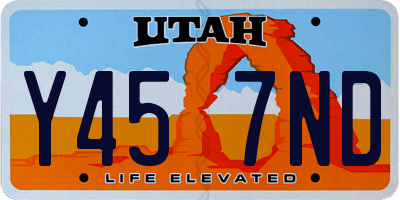 UT license plate Y457ND