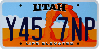 UT license plate Y457NP