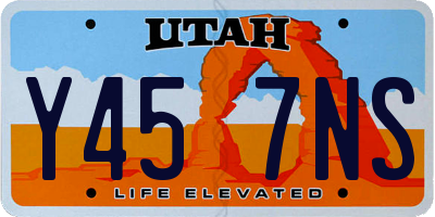 UT license plate Y457NS