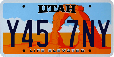 UT license plate Y457NY