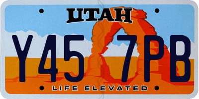 UT license plate Y457PB