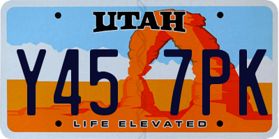 UT license plate Y457PK