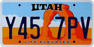 UT license plate Y457PV