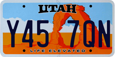 UT license plate Y457QN