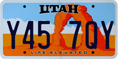 UT license plate Y457QY