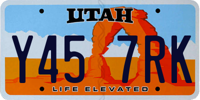 UT license plate Y457RK
