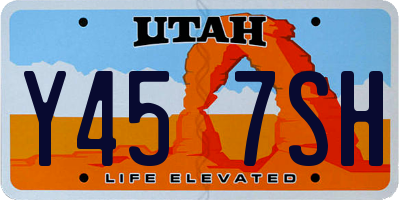 UT license plate Y457SH