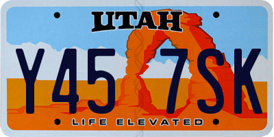 UT license plate Y457SK