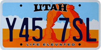 UT license plate Y457SL